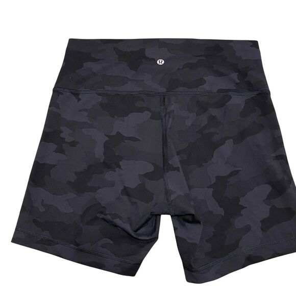 Lululemon Wunder Train High Rise Biker Shorts 12 Camouflage 6" Inseam Running - Picture 2 of 6
